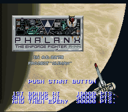 Phalanx - The Enforce Fighter A-144 Title Screen